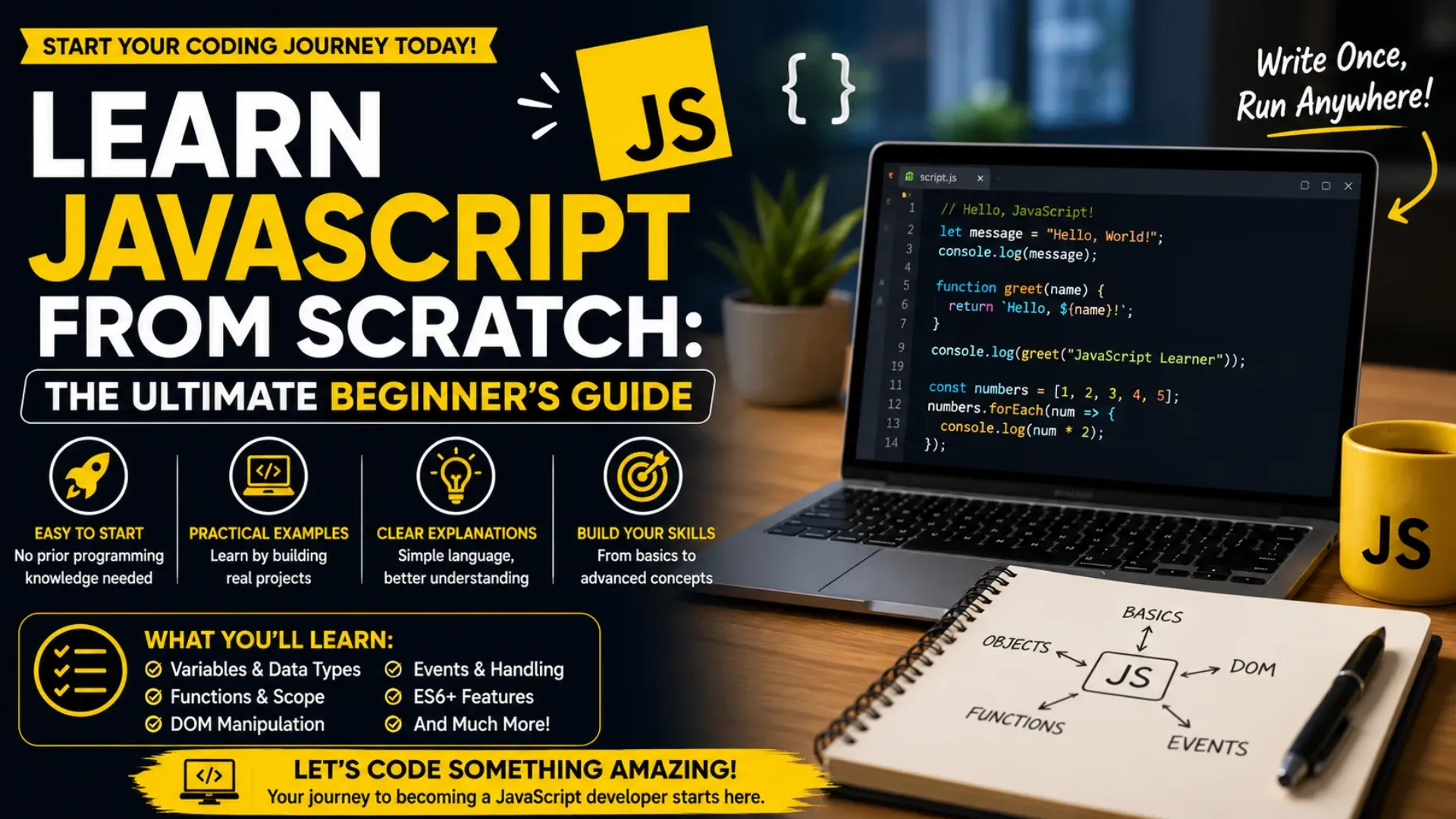 Learn JavaScript From Scratch: Ultimate Beginner's Guide